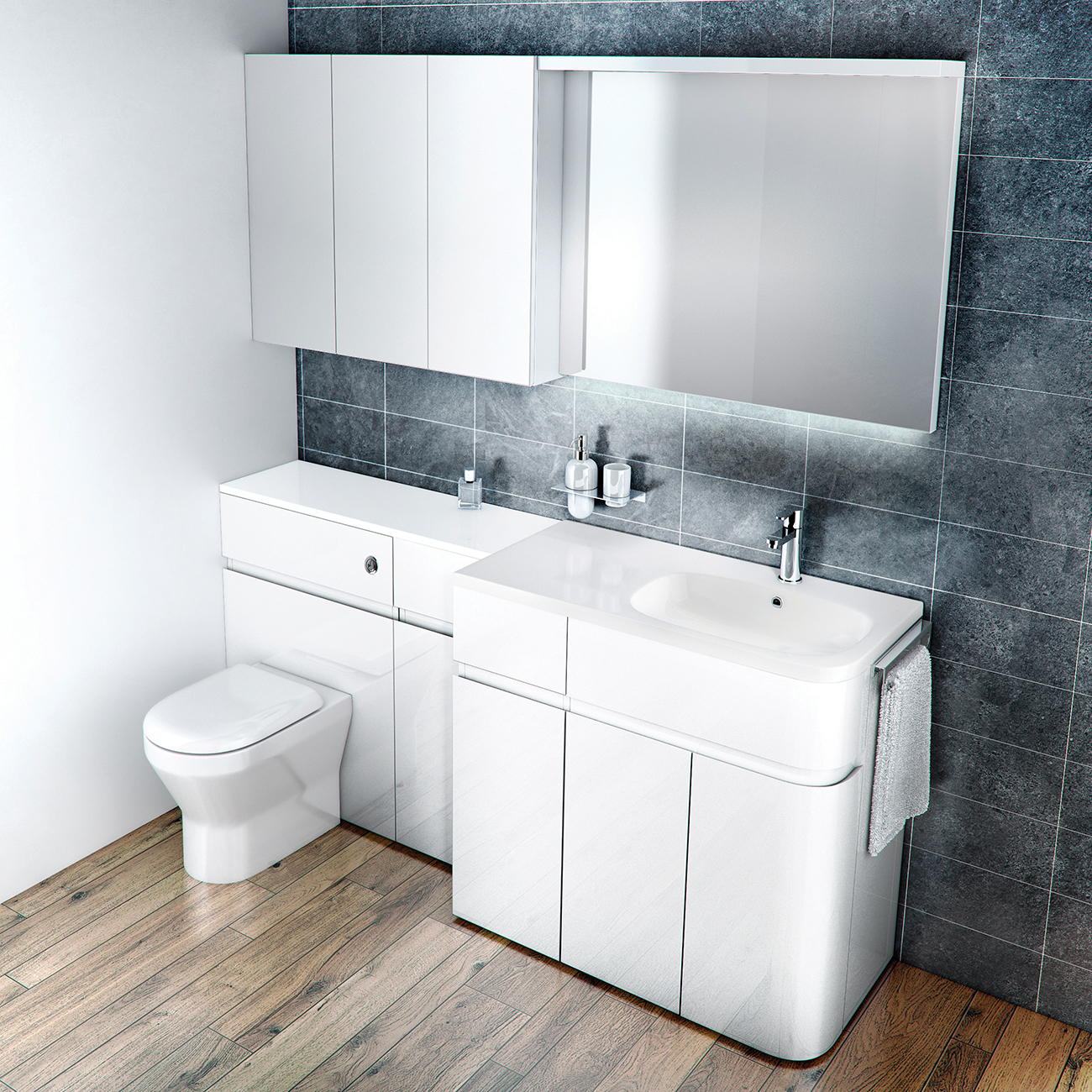Aqua Cabinets D450 Fitted Bathroom Furniture Uk Bathroom intended for size 1300 X 1300