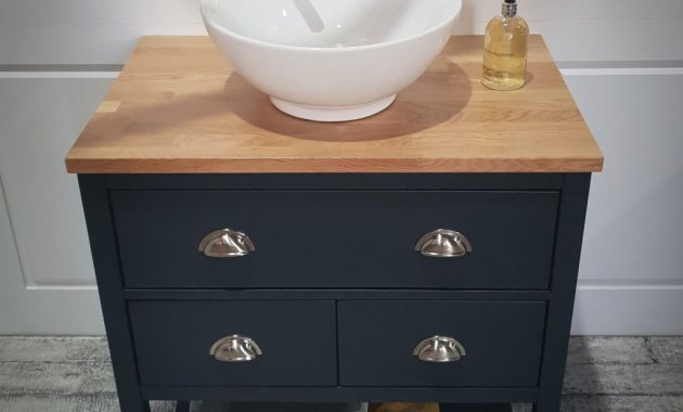 Ava Single Sit On Basin Vanity Unit Solid Oak Top Harvey George regarding measurements 1024 X 1024