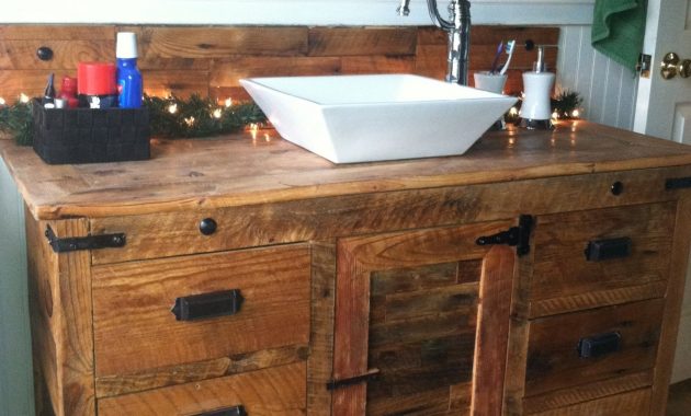 Barnwood Vanity With Vessel Sink Diy Renovating And Home Repairs intended for dimensions 1529 X 2048