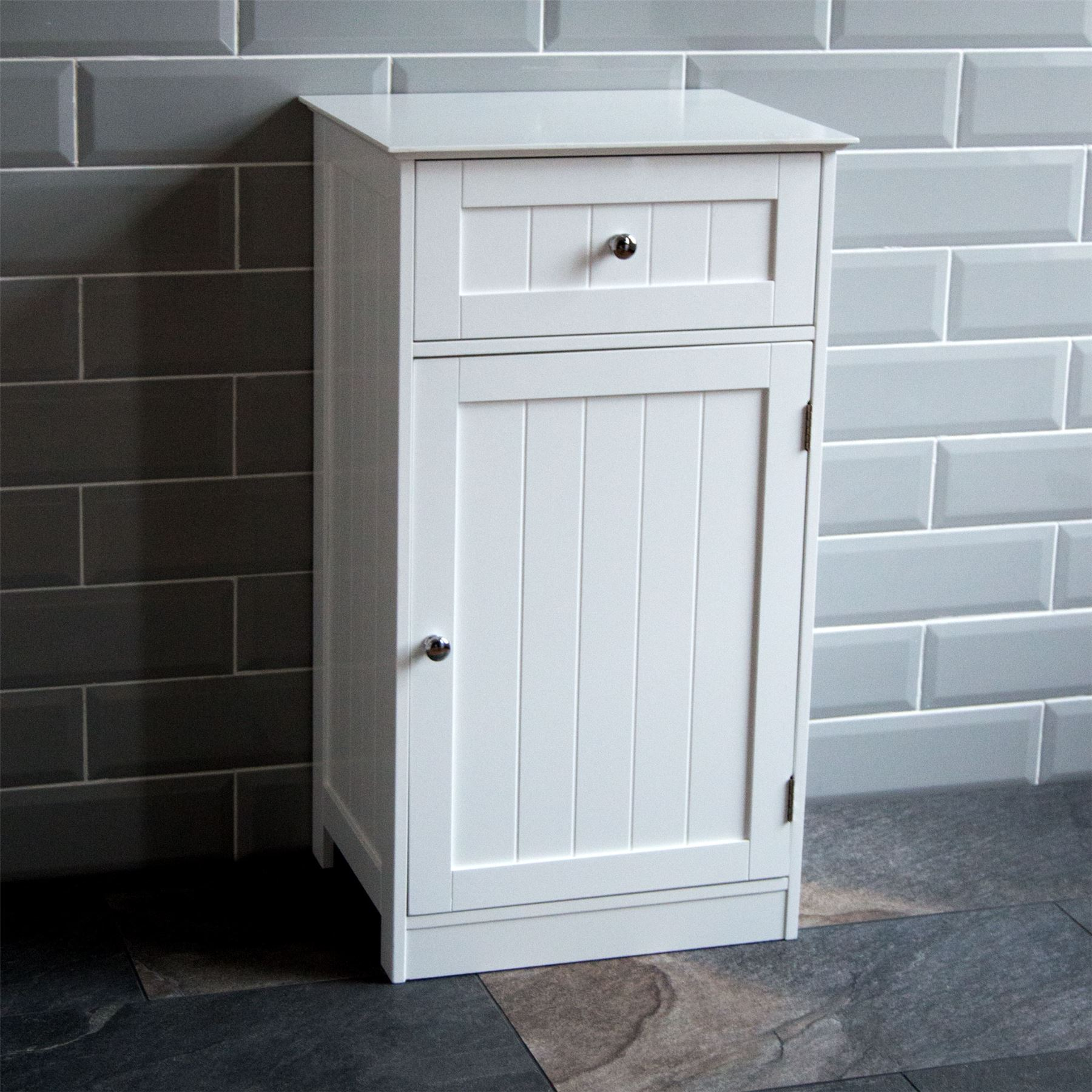 Bathroom Cabinet 1 Door 1 Drawer Freestanding Storage Unit Wood for dimensions 1800 X 1800