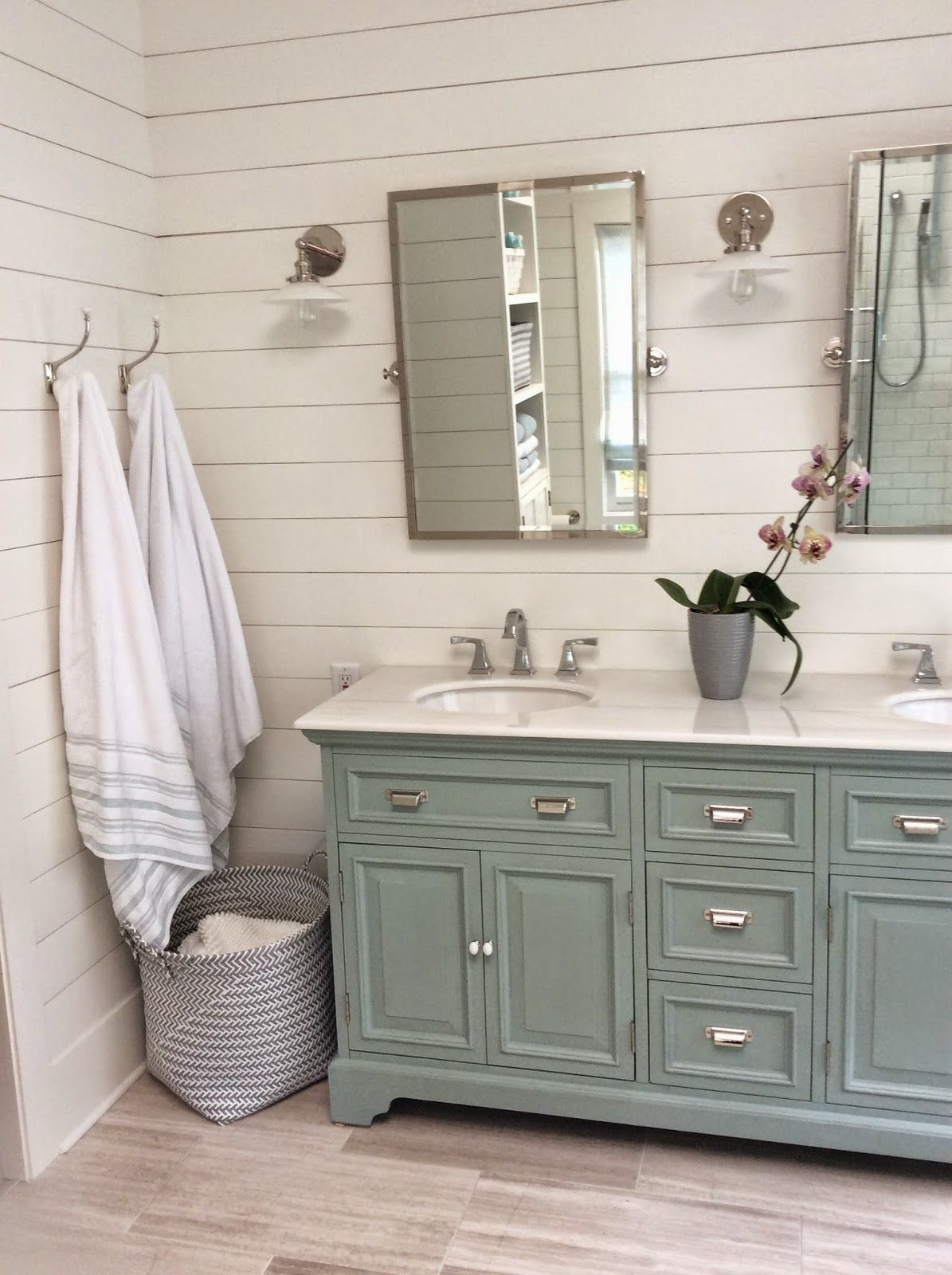 Bathroom Cabinets In Blue Cottage And Vine Friday Link Bathroom with regard to proportions 1195 X 1600