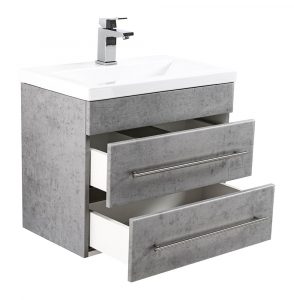 Bathroom Furniture Mars 600 Slimline Concrete Grey Vanity Units for proportions 980 X 1000