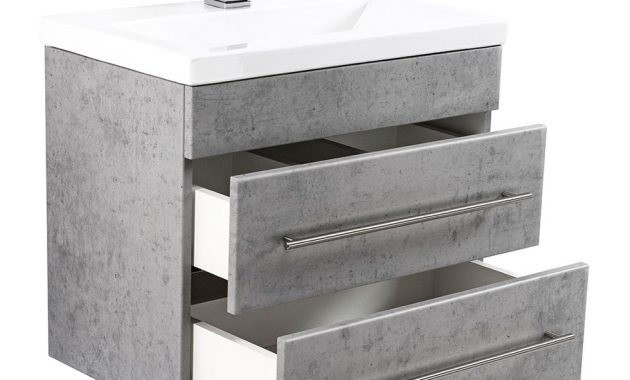 Bathroom Furniture Mars 600 Slimline Concrete Grey Vanity Units for proportions 980 X 1000