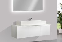 Bathroom Furniture Set Luna 1600 Matte White Solid Surface in sizing 1600 X 1600