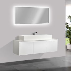 Bathroom Furniture Set Luna 1600 Matte White Solid Surface in sizing 1600 X 1600