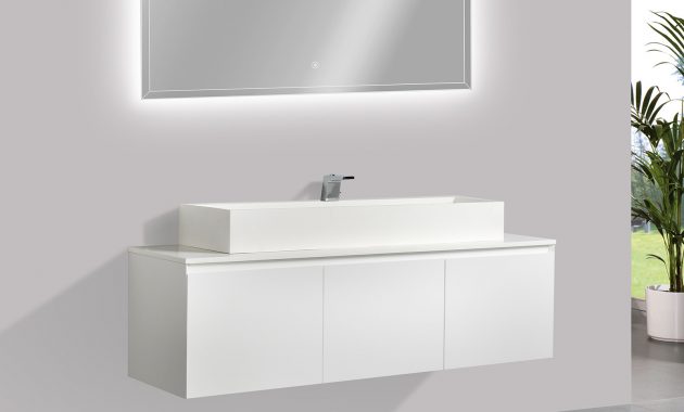 Bathroom Furniture Set Luna 1600 Matte White Solid Surface in sizing 1600 X 1600