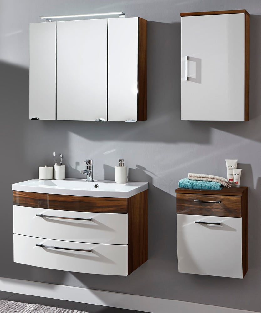Bathroom Furniture Set Malema 80cm Walnut White With Rounded Front 5 regarding measurements 834 X 1000