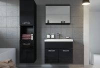 Bathroom Furniture Set Montreal Black 60cm Basin Cabinet Cupboard within proportions 1500 X 1249