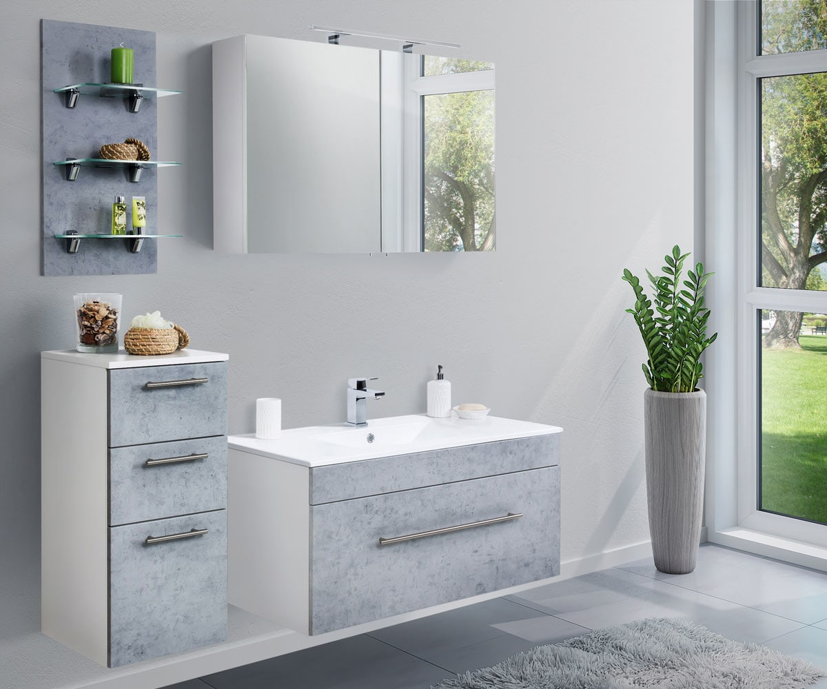 Bathroom Set Santini 100 4 Pieces In Concrete Grey Vanity Units inside dimensions 1200 X 1000