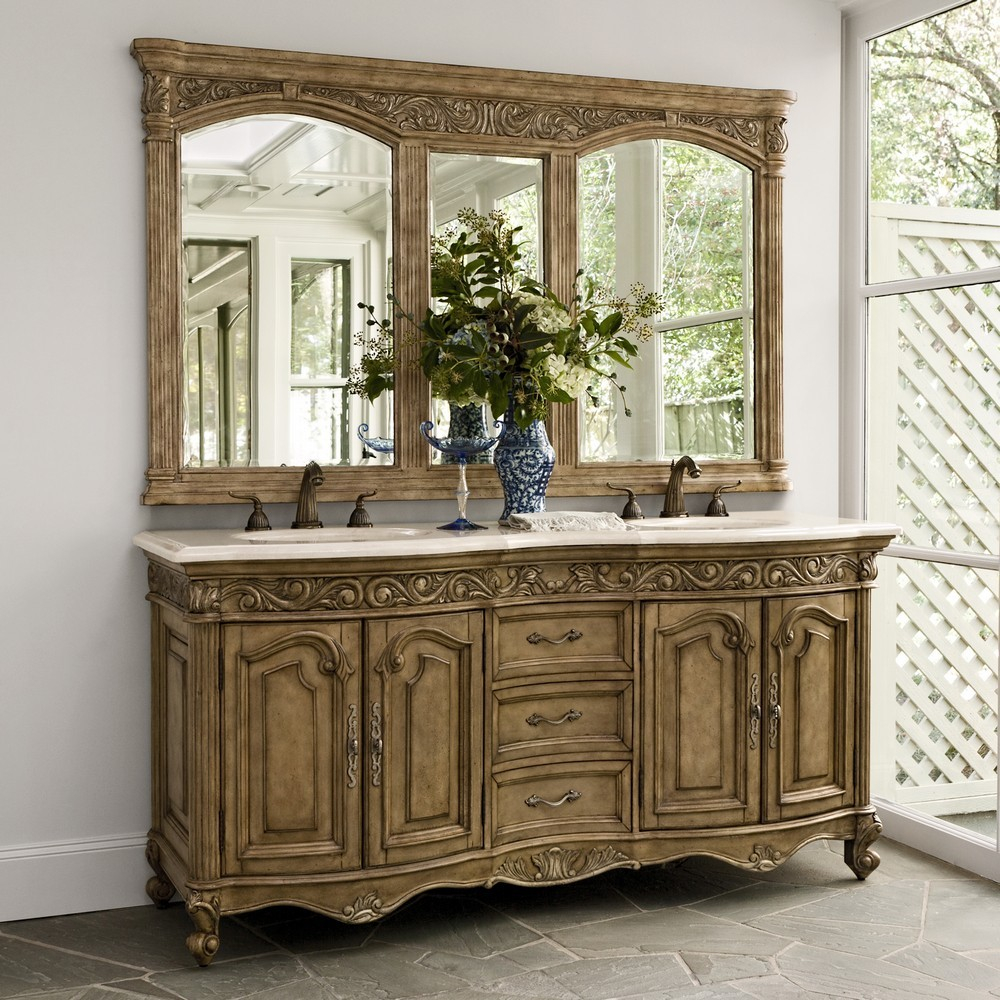 Bathroom Vanity Chest French Country Bathroom Double Sink Vanity intended for measurements 1000 X 1000