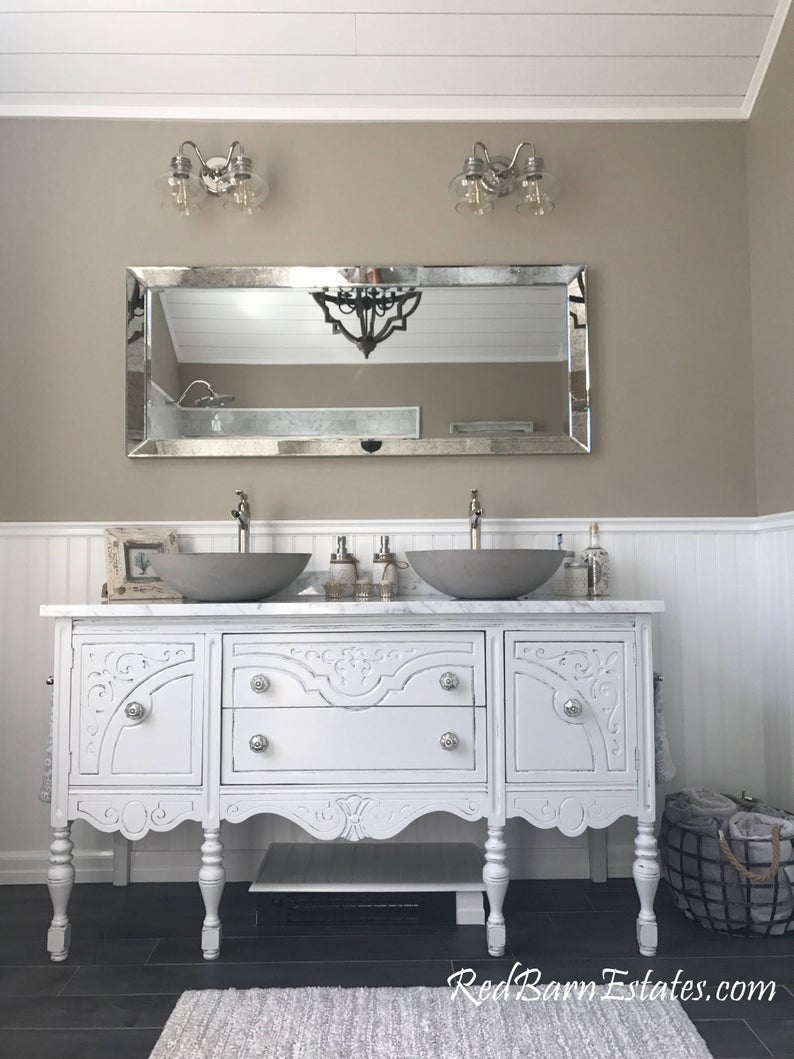 Bathroom Vanity Double Or Single We Custom Convert From Etsy with proportions 794 X 1059