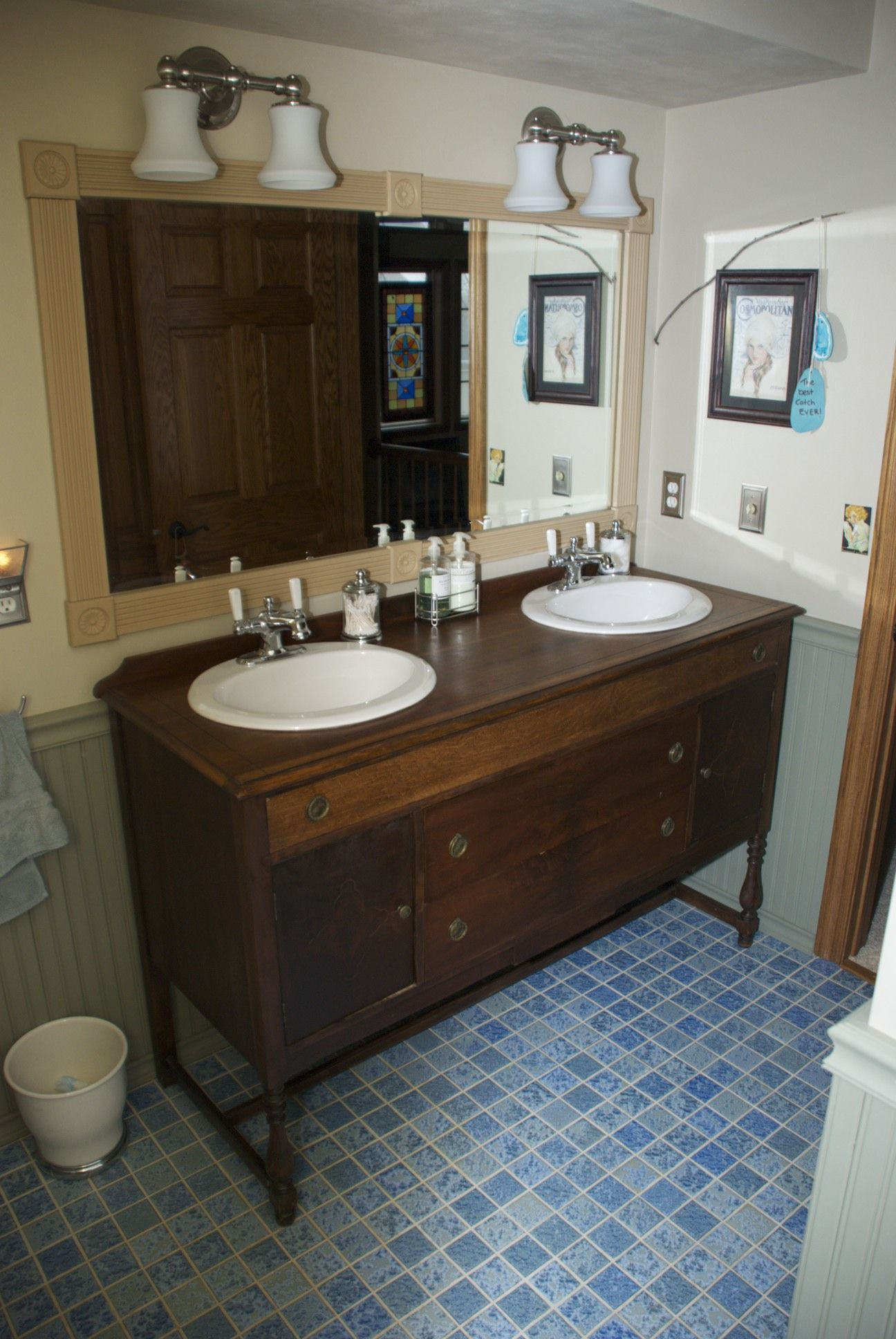 Bathroom Vanity Made From Vintage Buffet Sideboard All You Need throughout sizing 1296 X 1936