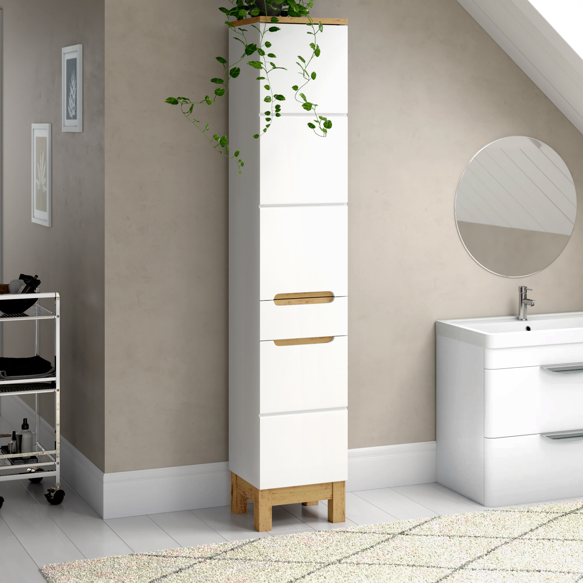 Belfry Bathroom Bali 35 X 187cm Free Standing Cabinet Reviews regarding proportions 2000 X 2000