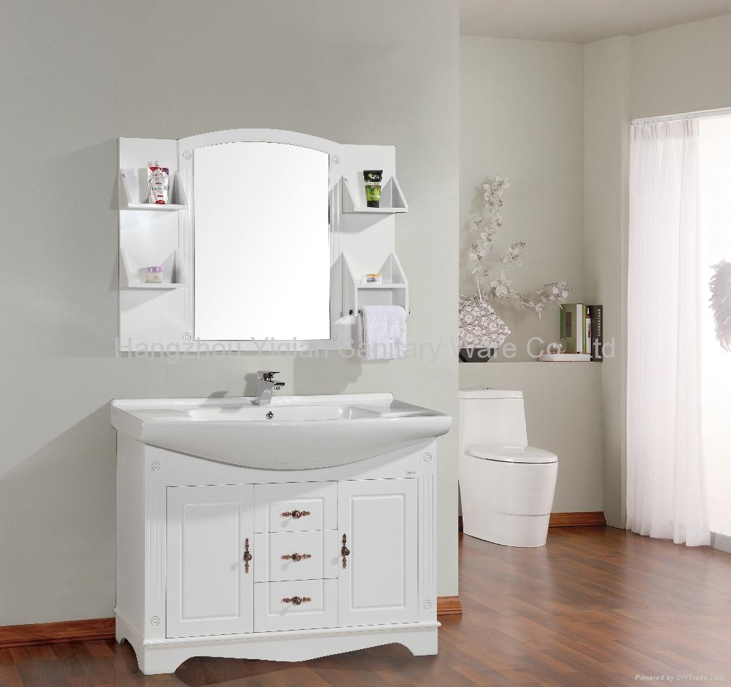 Big Size White Free Standing Pvc Bathroom Vanity Hp06 Yiqianoem throughout size 1024 X 962