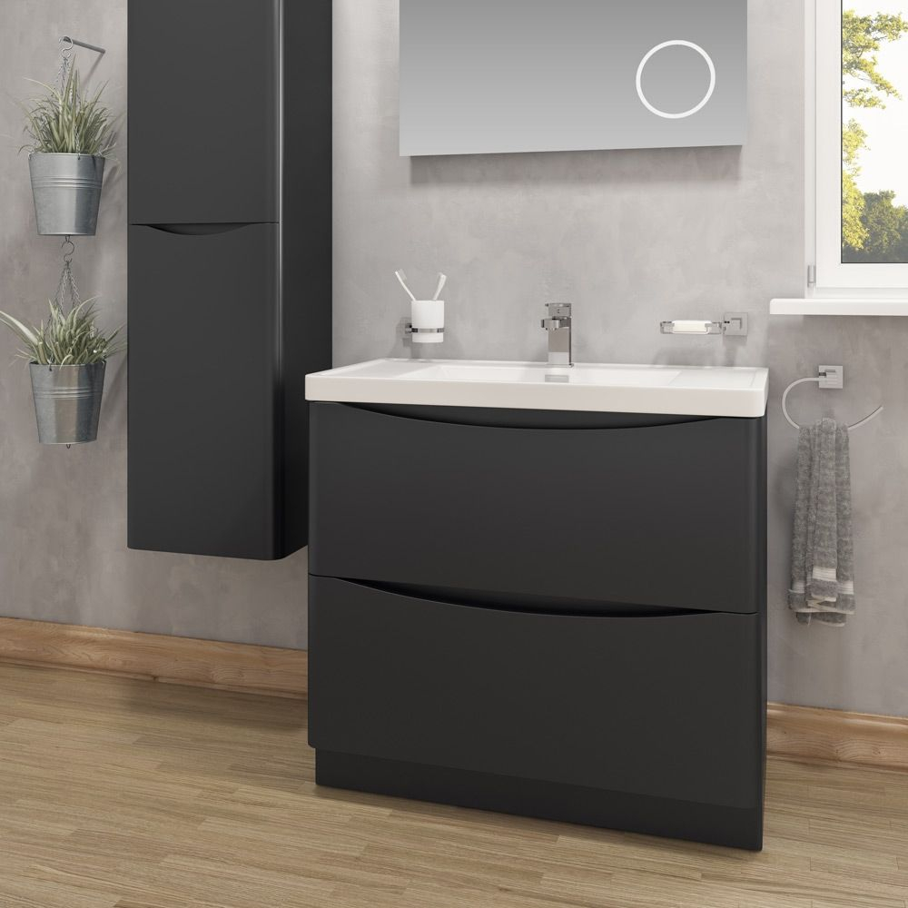 Cassellie Bali Black Vanity Unit 600mm Bkfsc594a Cassellie Bali throughout sizing 1000 X 1000