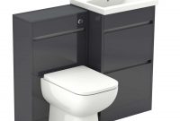 City Grey Gloss 1000mm 2 Drawer Vanity Unit Toilet Suite Black with proportions 1280 X 1280