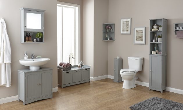 Colonial Grey Wood Bathroom Furniture Cupboards Cabinets Storage pertaining to sizing 2200 X 1372