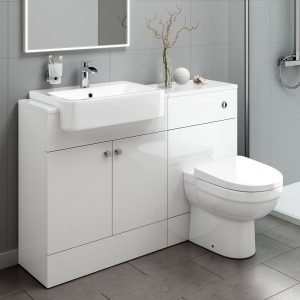 Combined Vanity Storage Unit With Basin And Back To Wall Toilet 1160 intended for proportions 1400 X 1400