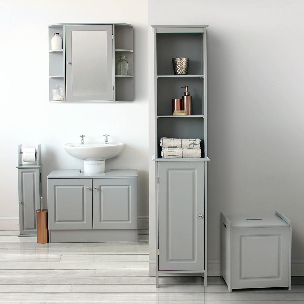 Complete 5 Piece Grey Wooden Bathroom Suite Range House Homestyle within measurements 1000 X 1000