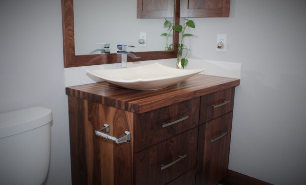 Custom All Walnut Bathroom Vanity Belak Woodworking Llc throughout measurements 3872 X 2592