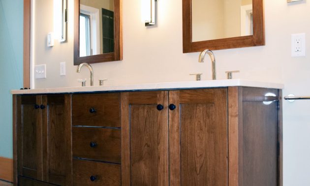 Custom Walnut Bathroom Remodel Double Vanity With Shaker Style in dimensions 1365 X 2048