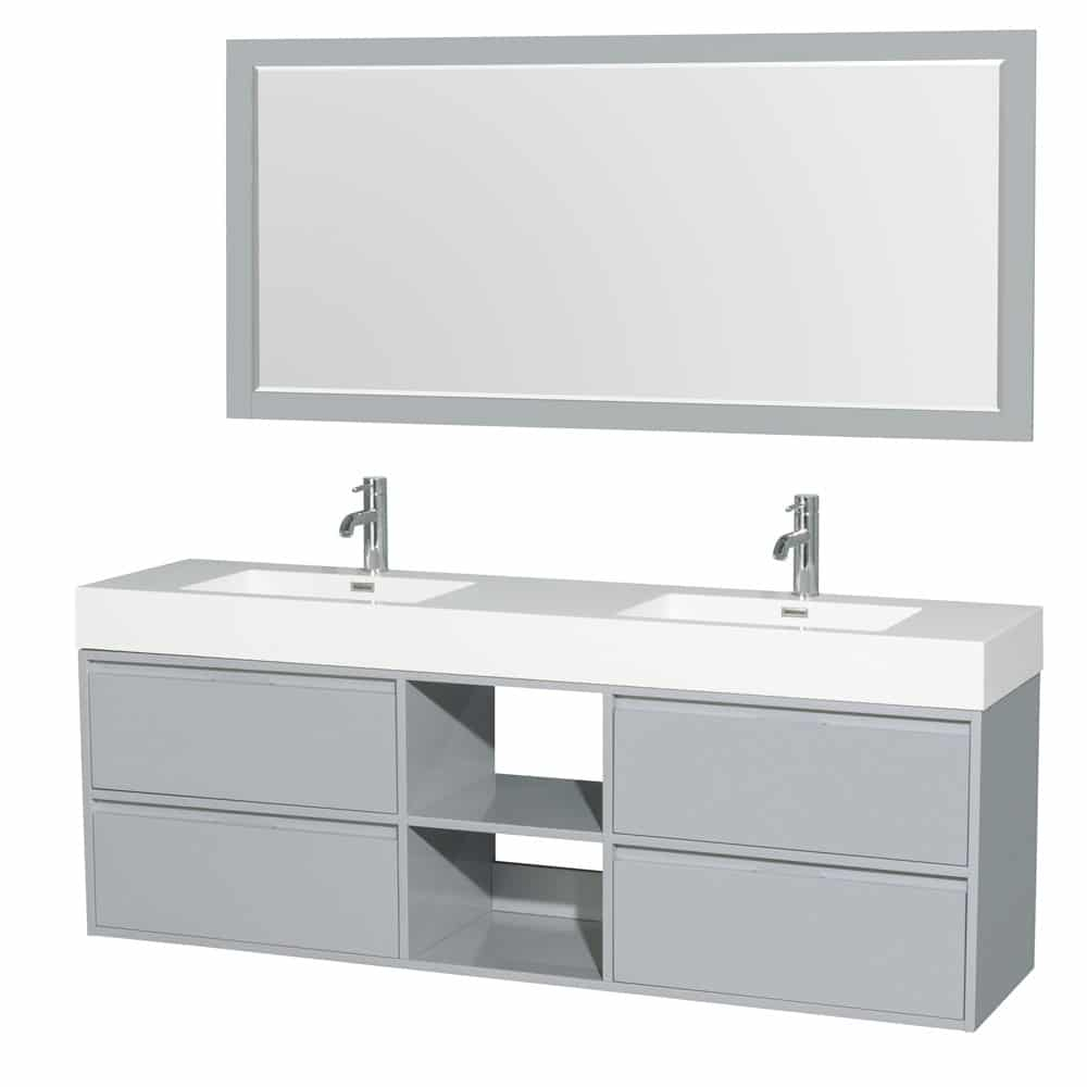 Daniella 72 Wall Mounted Double Bathroom Vanity Set With Integrated inside proportions 1000 X 1000