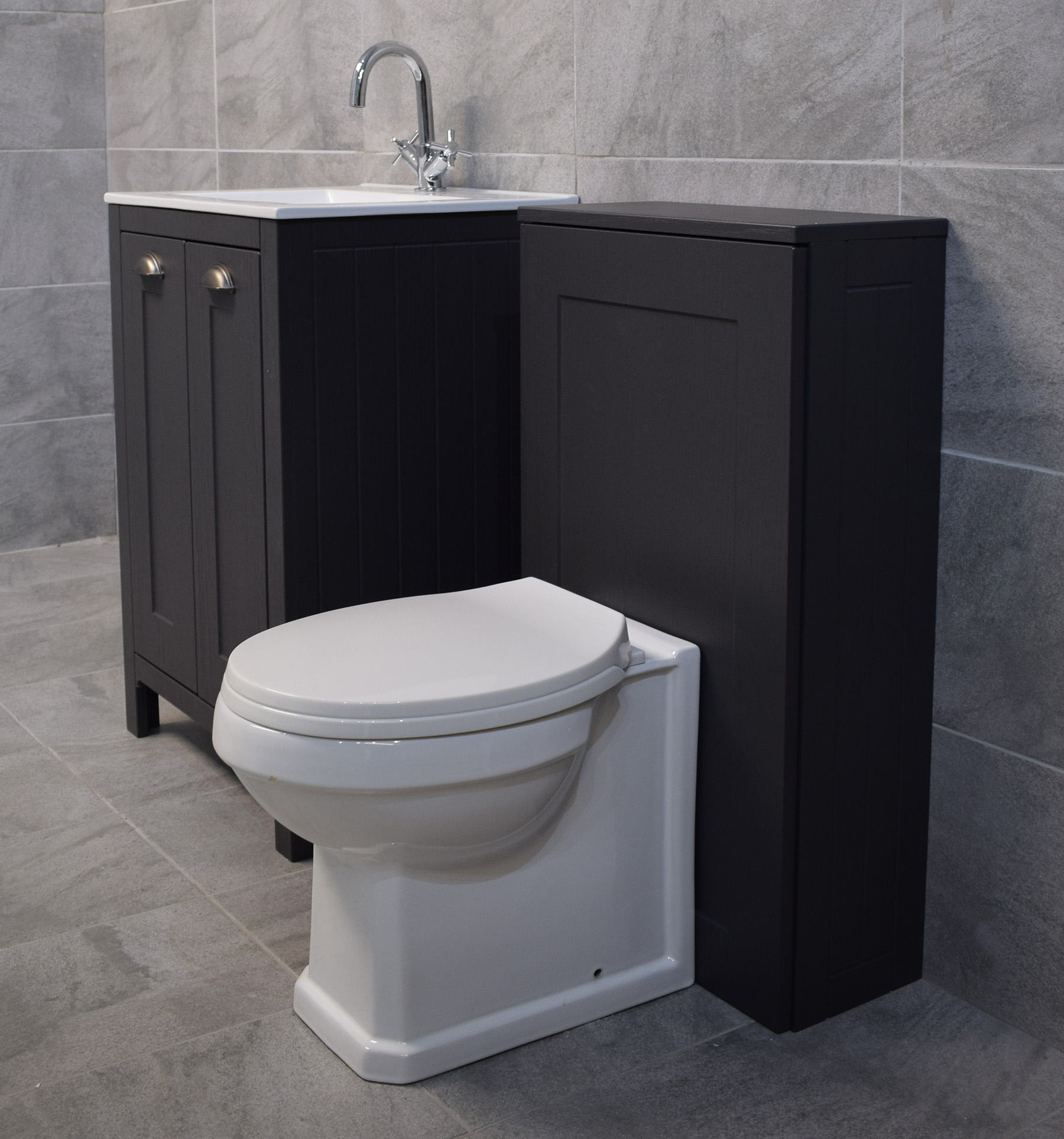 Der Dark Grey Bathroom Furniture Suite Sink Storage Unit Toilet in proportions 1800 X 1927