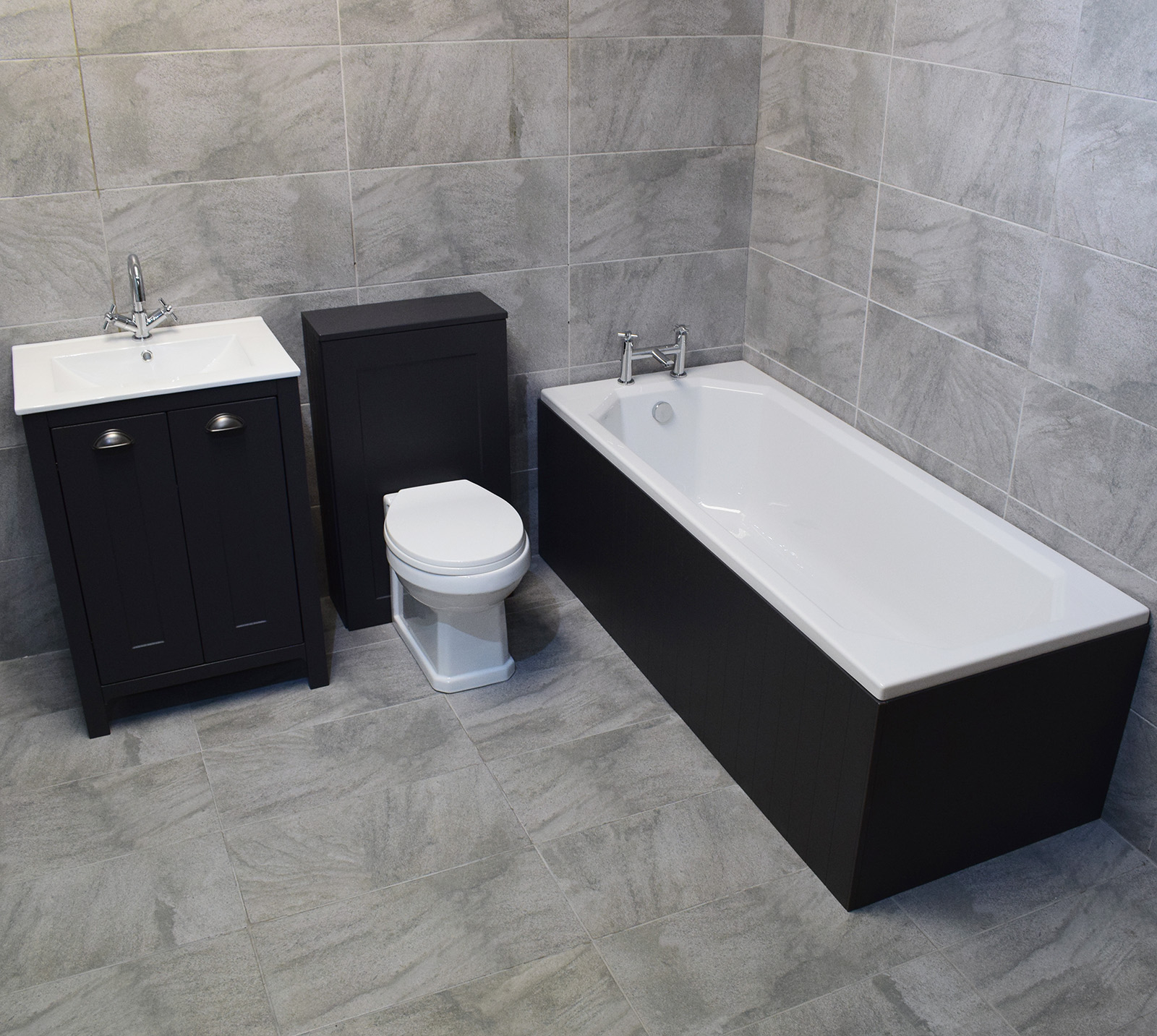 Details About Der Dark Grey Bathroom Furniture Suite Sink Storage Unit Toilet Bath inside dimensions 1600 X 1433