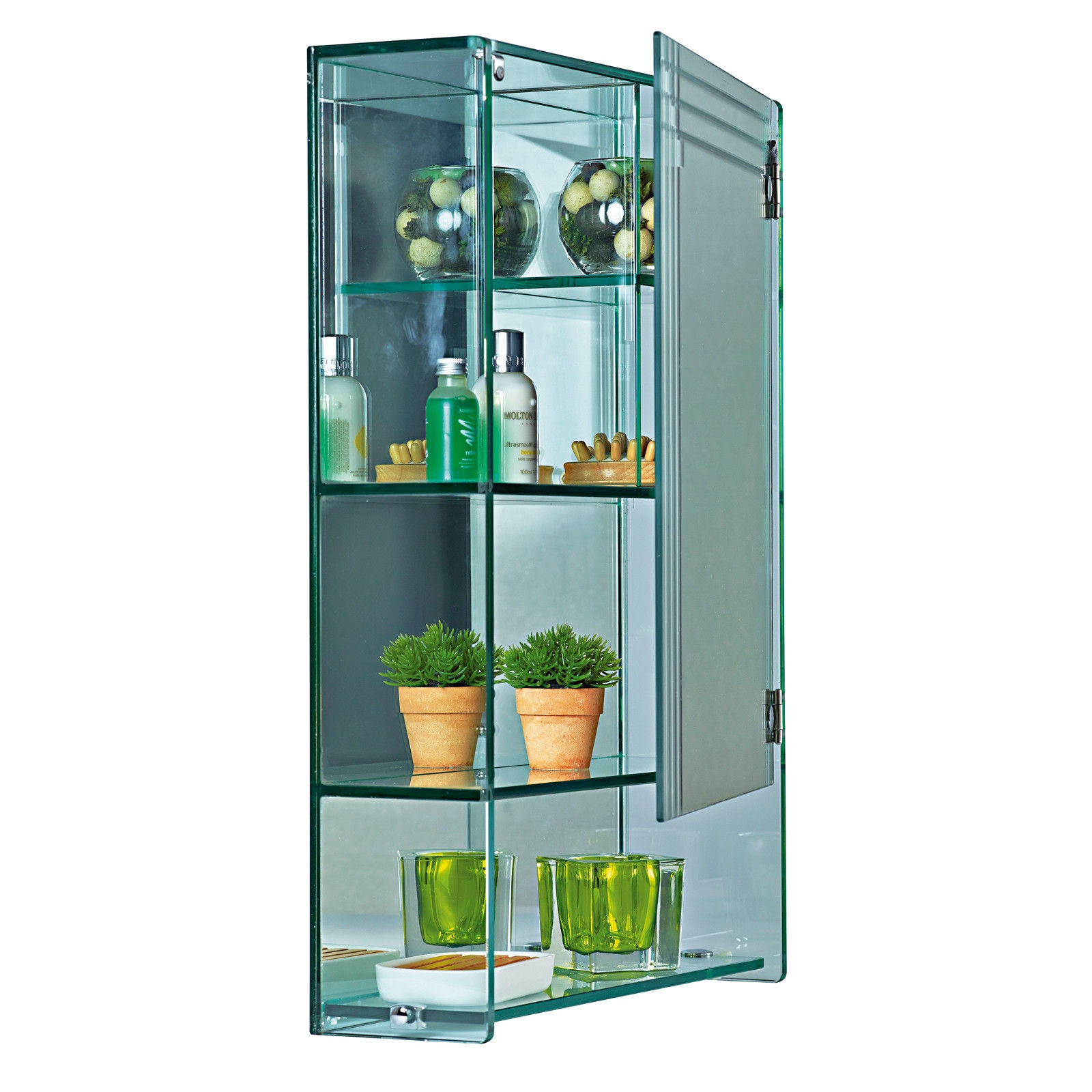 Details About Wall Mounted Glass Bathroom Cabinet 4 Tier Storage Unit Marritimo inside measurements 1600 X 1600