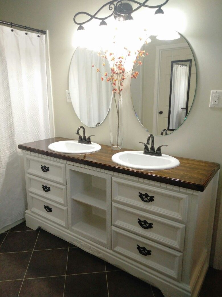 Diy Dresser Turned Into Double Sink Vanity Upcycled Furniture within proportions 780 X 1040