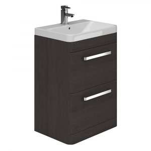 Essential Vermont 600mm Dark Grey 2 Drawer Vanity Unit And Basin regarding size 1000 X 1000