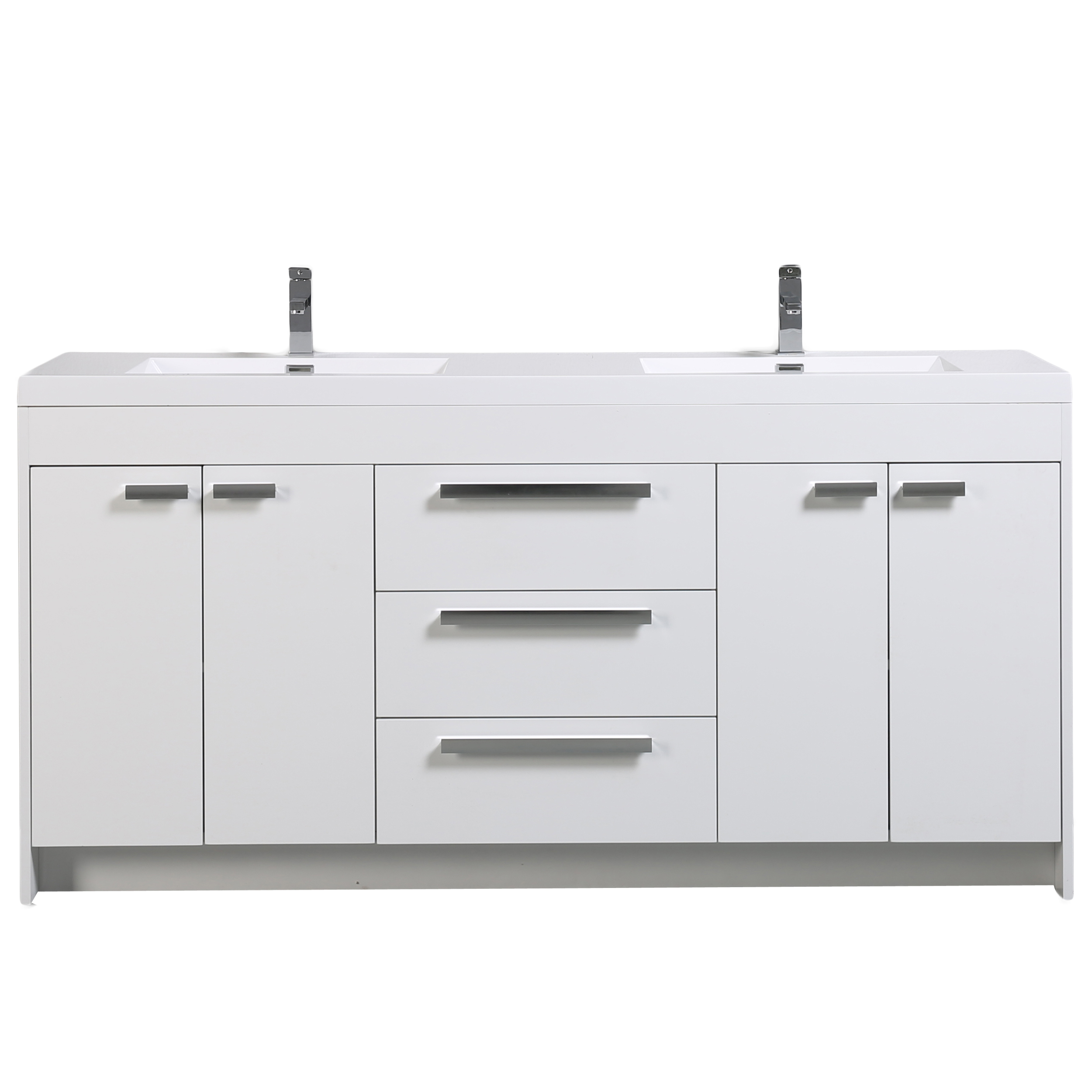 Eviva Lugano 72 In White Modern Bathroom Vanity With White Integrated Acrylic Double Sink inside size 2500 X 2500