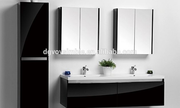 Floating Bathroom Vanity Cabinethigh Gloss Black Finish Bathroom in proportions 1000 X 1000