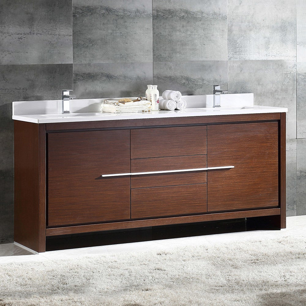 Fresca Allier Wenge Brown Modern 72 Inch Double Sink Bathroom Cabinet with regard to sizing 1000 X 1000