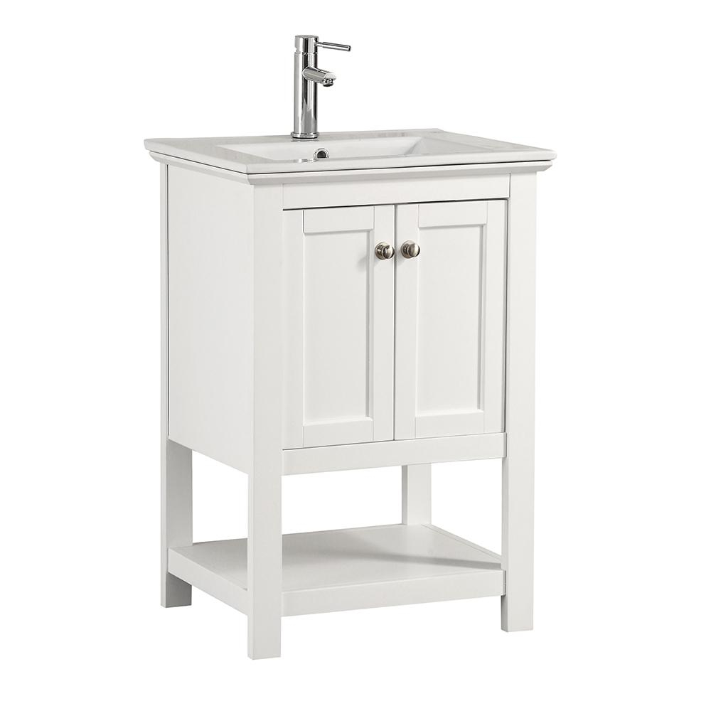 Fresca Bradford 24 In W Traditional Bathroom Vanity In White With with measurements 1000 X 1000