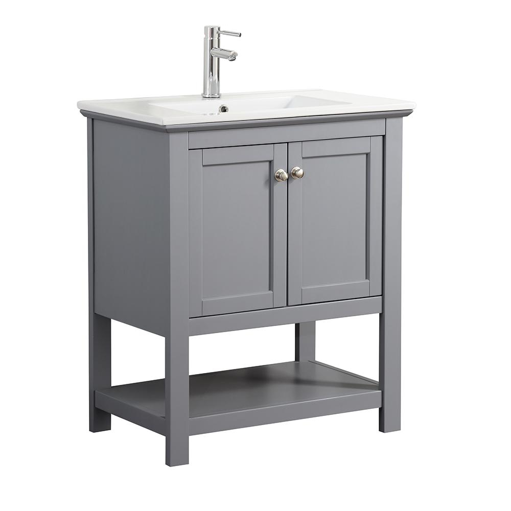 Fresca Bradford 30 In W Traditional Bathroom Vanity In Gray With pertaining to proportions 1000 X 1000