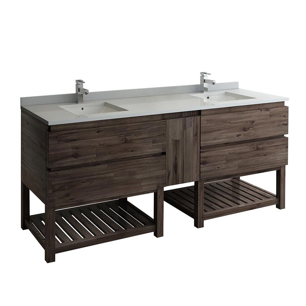 Fresca Formosa 84 In Modern Double Vanity With Open Bottom In Warm inside dimensions 1000 X 1000