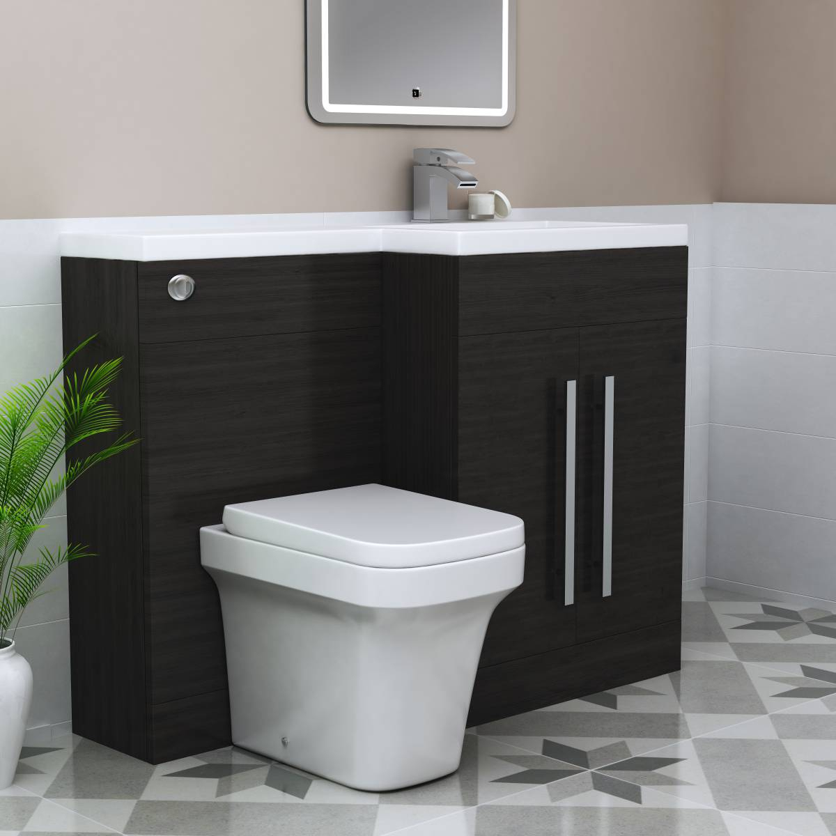 Grey Rh Combination Bathroom Furniture Vanity Unit Basin Back To with measurements 1200 X 1200