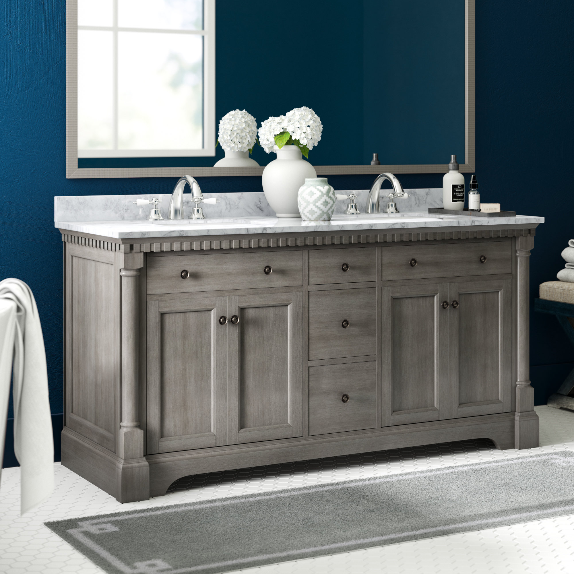 Greyleigh Seadrift 61 Double Bathroom Vanity Set Reviews Wayfair with regard to sizing 2000 X 2000