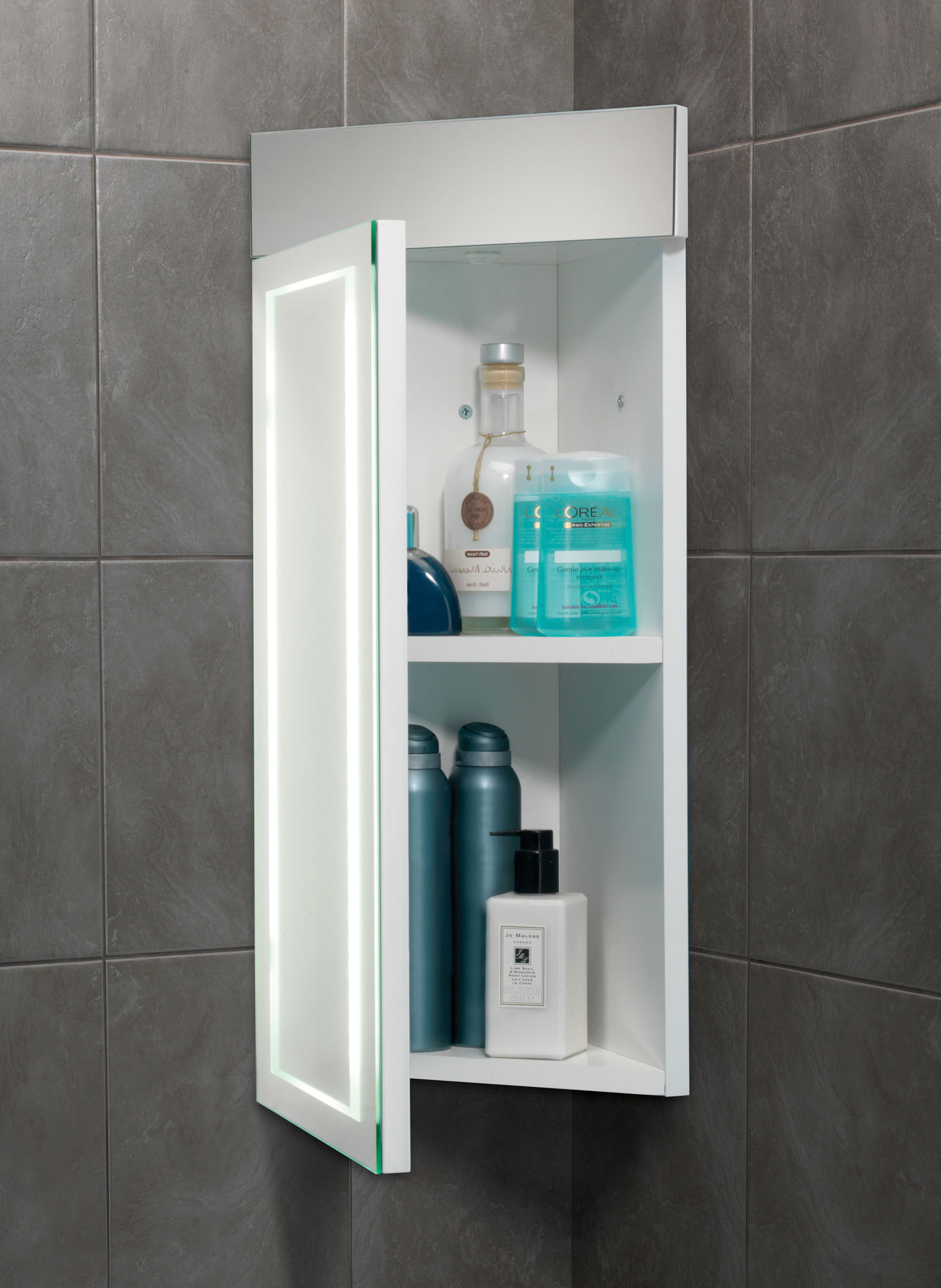 Hib Minnesota Led Illuminated Corner Bathroom Cabinet 300 X 630mm throughout proportions 1461 X 2000