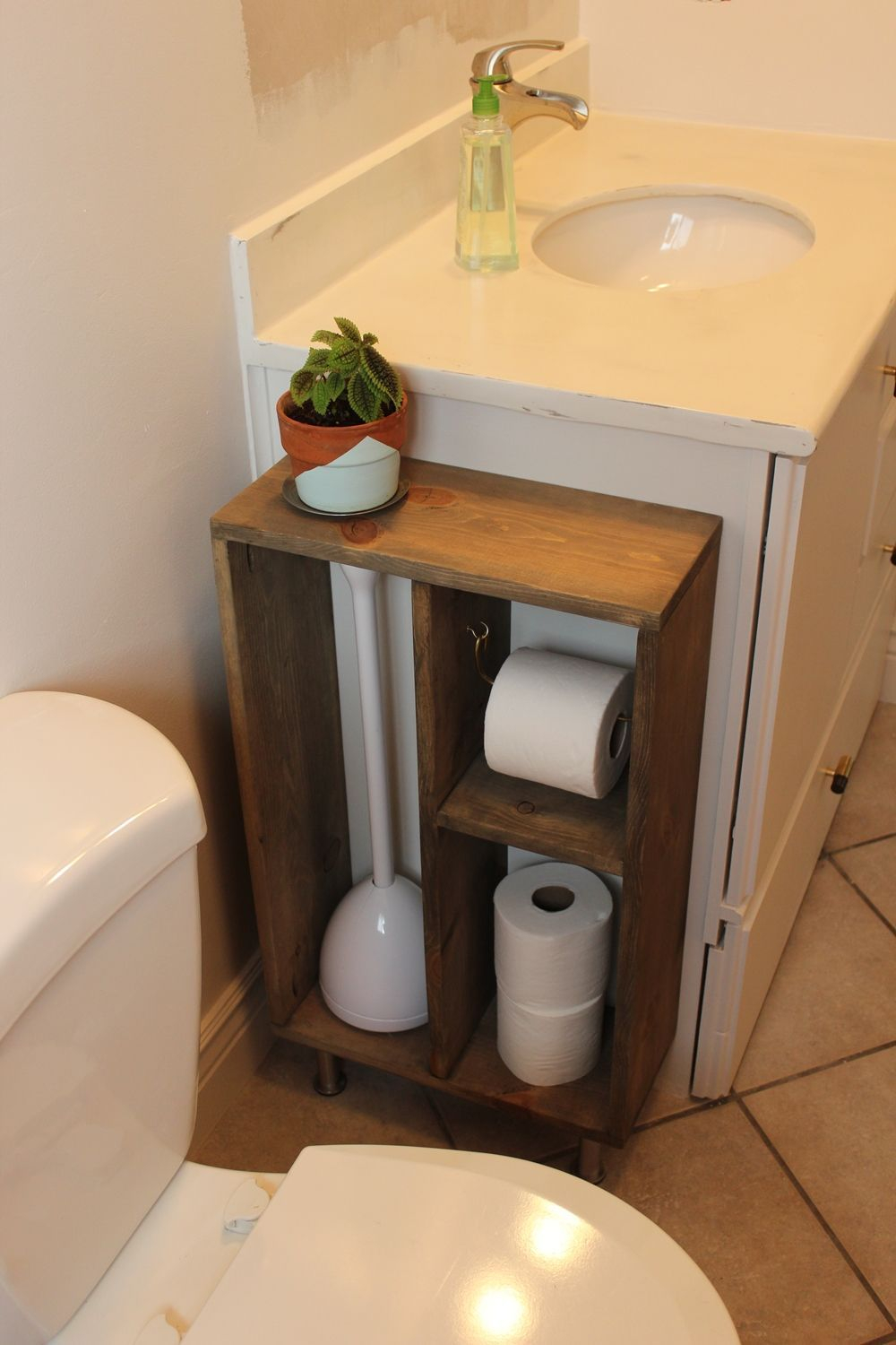Hide Unsightly Toilet Items With This Diy Side Vanity Storage Unit within sizing 1000 X 1500