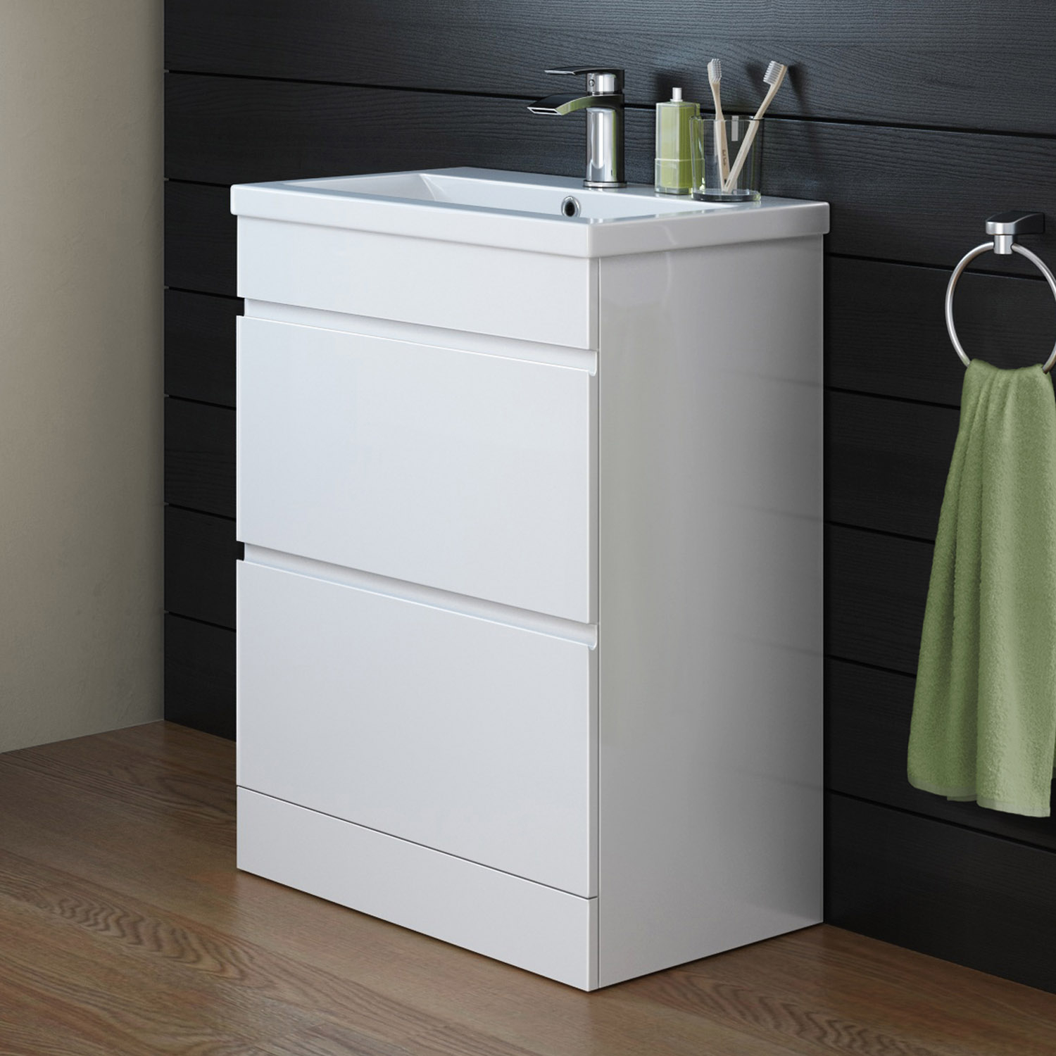 High Gloss White Bathroom Furniture Wall Hung Or Floor Standing with regard to proportions 1500 X 1500