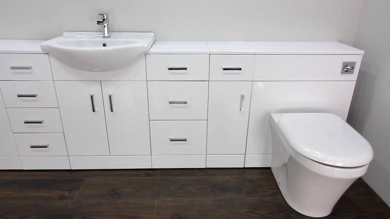High Gloss White Fitted Bathroom Furniture pertaining to measurements 1280 X 720