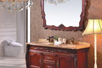 High Quality Classical Red Cherry Wood Antique Bathroom Furniture with dimensions 1000 X 1000