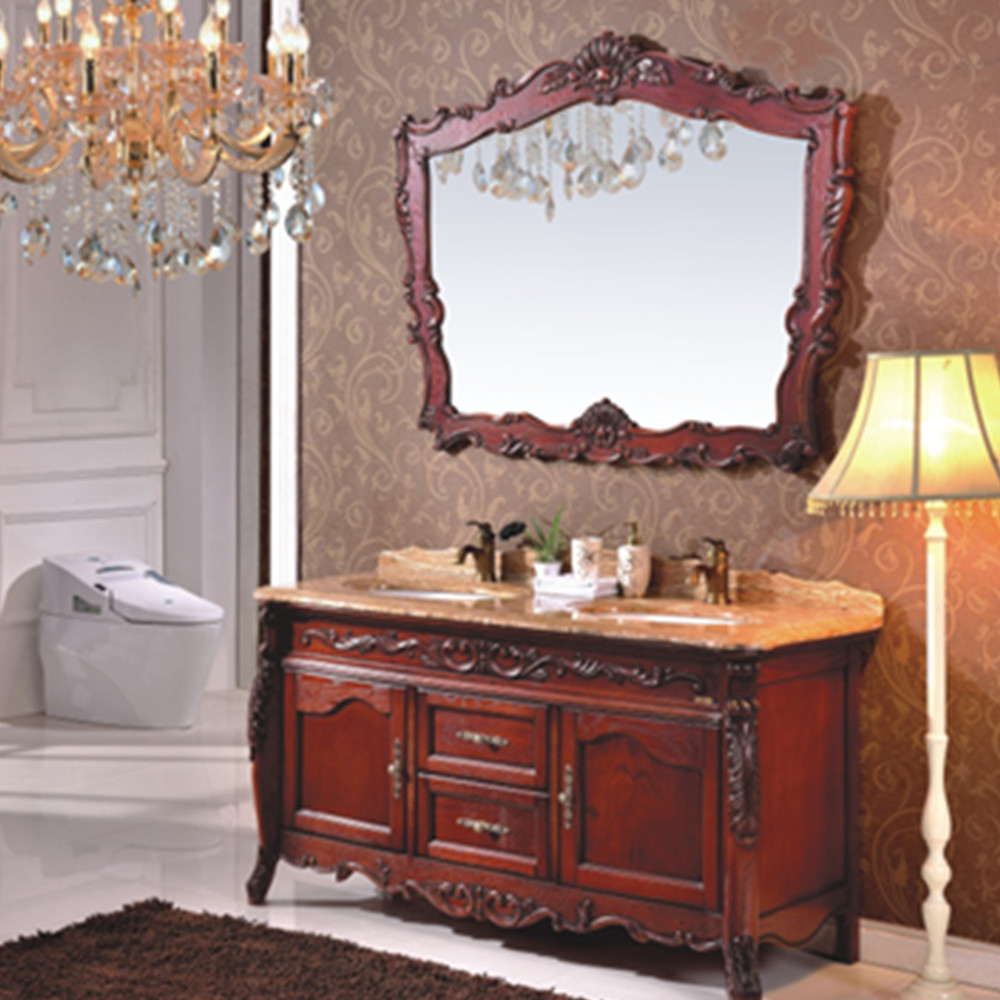 High Quality Classical Red Cherry Wood Antique Bathroom Furniture within proportions 1000 X 1000