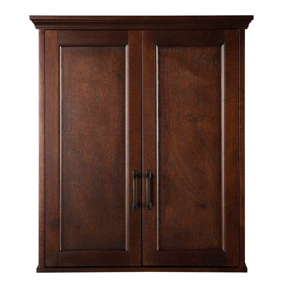 Home Decorators Collection Ashburn 23 12 In W Bathroom Storage Wall Cabinet In Mahogany regarding size 1000 X 1000