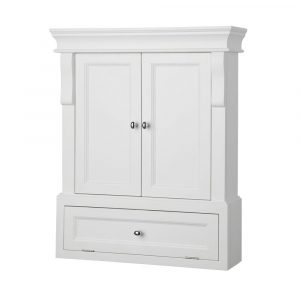 Home Decorators Collection Naples 26 12 In W X 32 34 In H X 8 In D Bathroom Storage Wall Cabinet In White for proportions 1000 X 1000