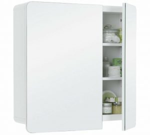 Hygena Curve 2 Door Mirrored Bathroom Cabinet White In East intended for size 1024 X 921