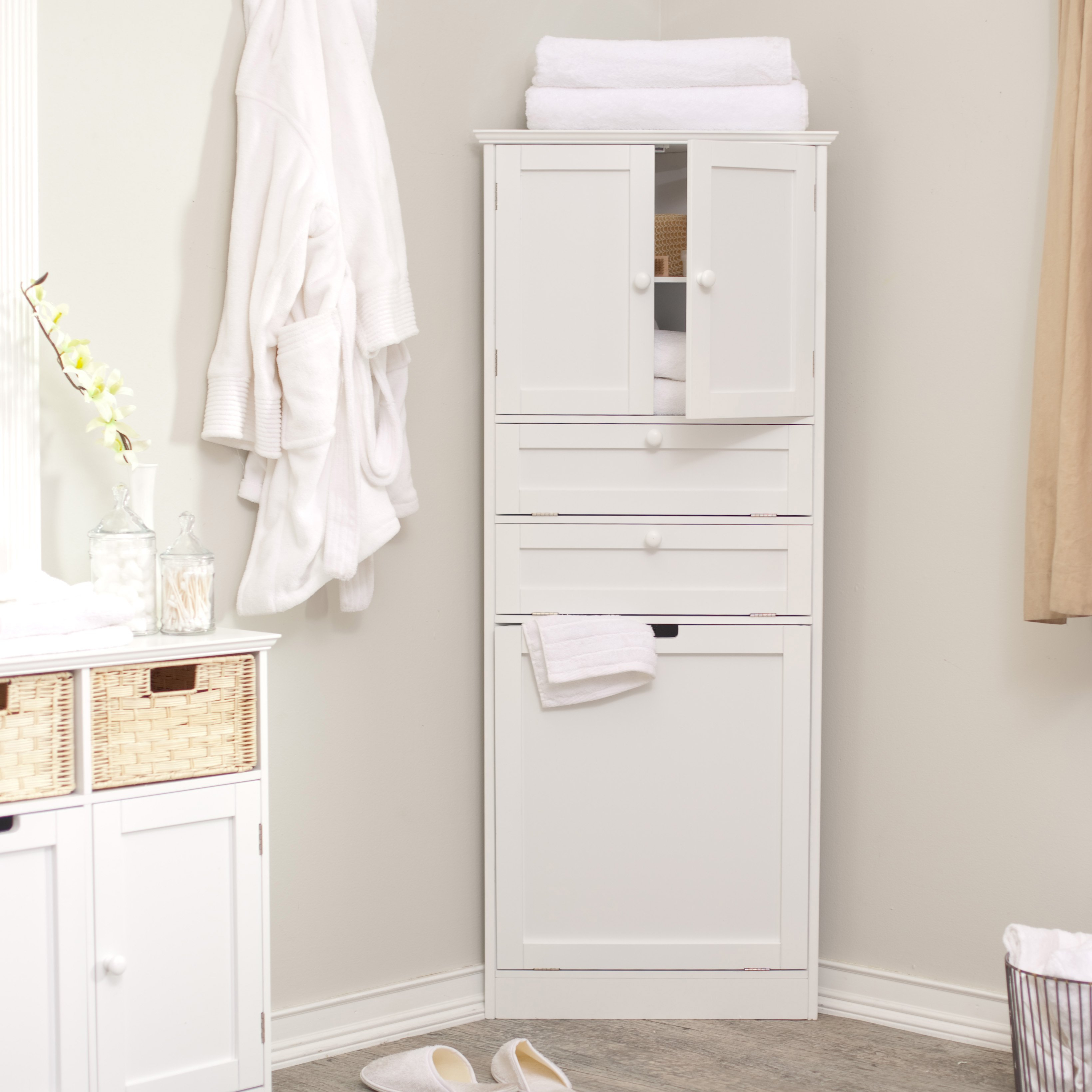 Impressive White Bathroom Storage Cabinets Pertaining To Home Design throughout dimensions 3279 X 3279