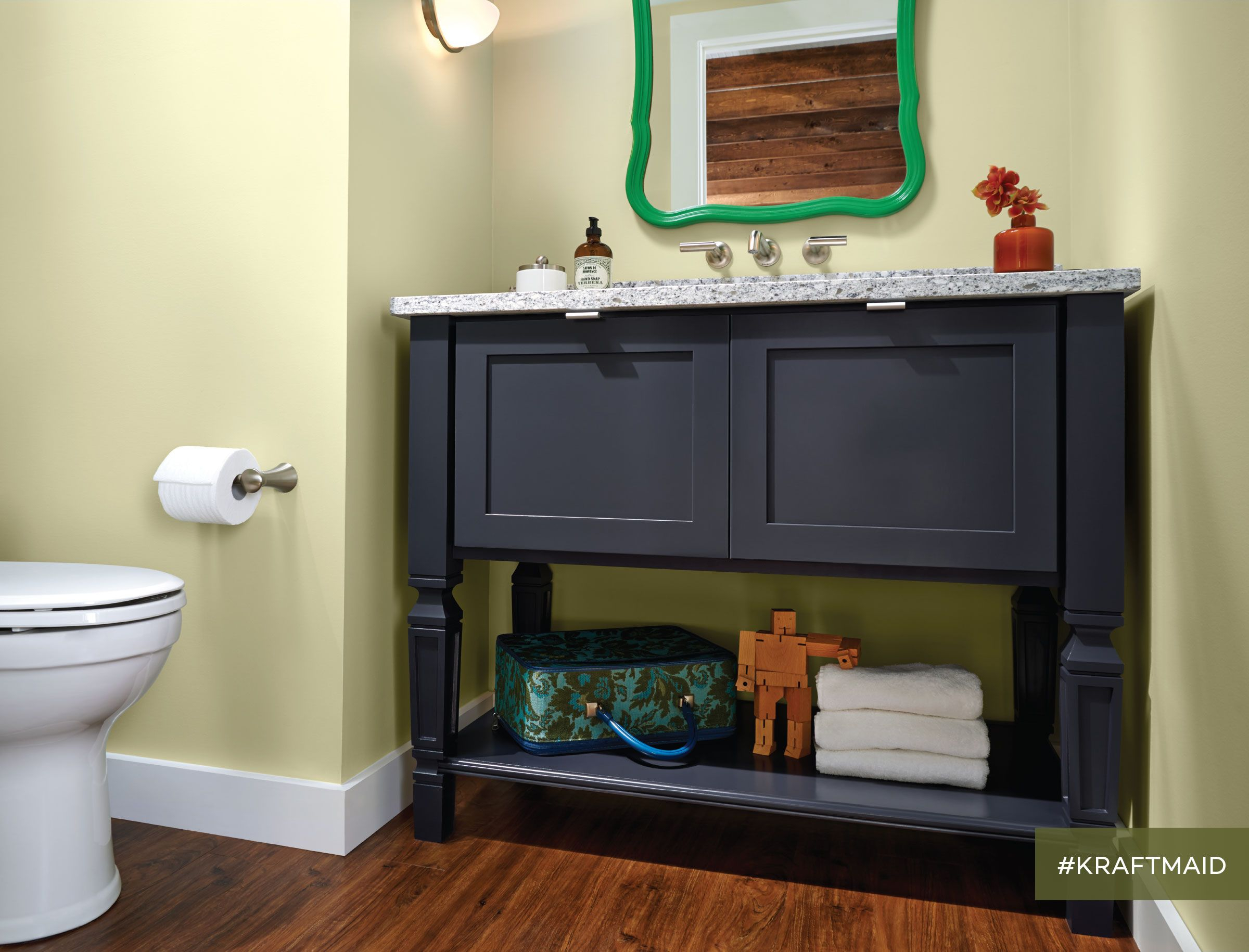 Kraftmaids Console Vanity For The Bathroom Looks Like Furniture And intended for proportions 2400 X 1830